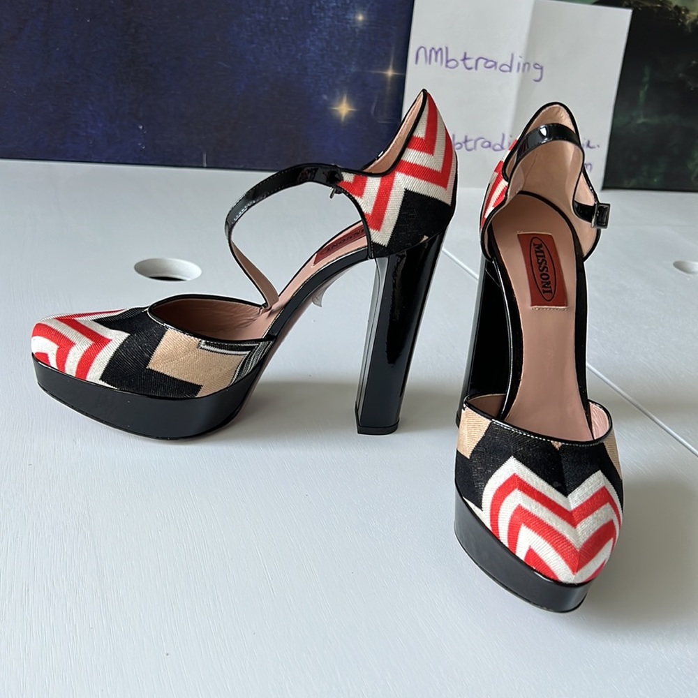 Missoni made in Italy high heeled size 7M(37) ankle a wrap Mary Jane shoes - Picture 1 of 16